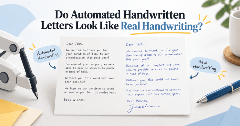 Do Automated Handwritten Letters Look Like Real Handwriting